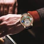 Celestial Roulette Quartz Watch for Men – Curved Globe Dial, Roman Numerals, Leather Strap | Waterproof Antique Style Timepiece - Image 3