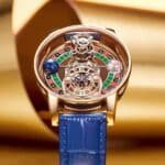 Celestial Roulette Quartz Watch for Men – Curved Globe Dial, Roman Numerals, Leather Strap | Waterproof Antique Style Timepiece