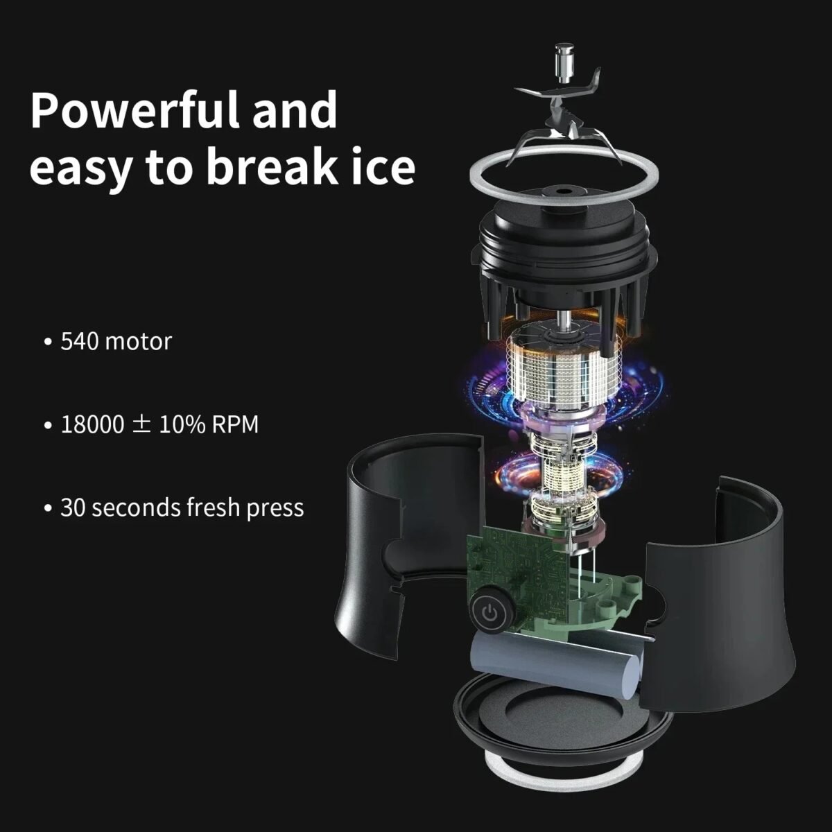 Portable Blender 600ML Electric Juicer Fruit Mixers 4000mAh USB Rechargeable Smoothie Mini Blender Personal Juicer Colorf - Image 4