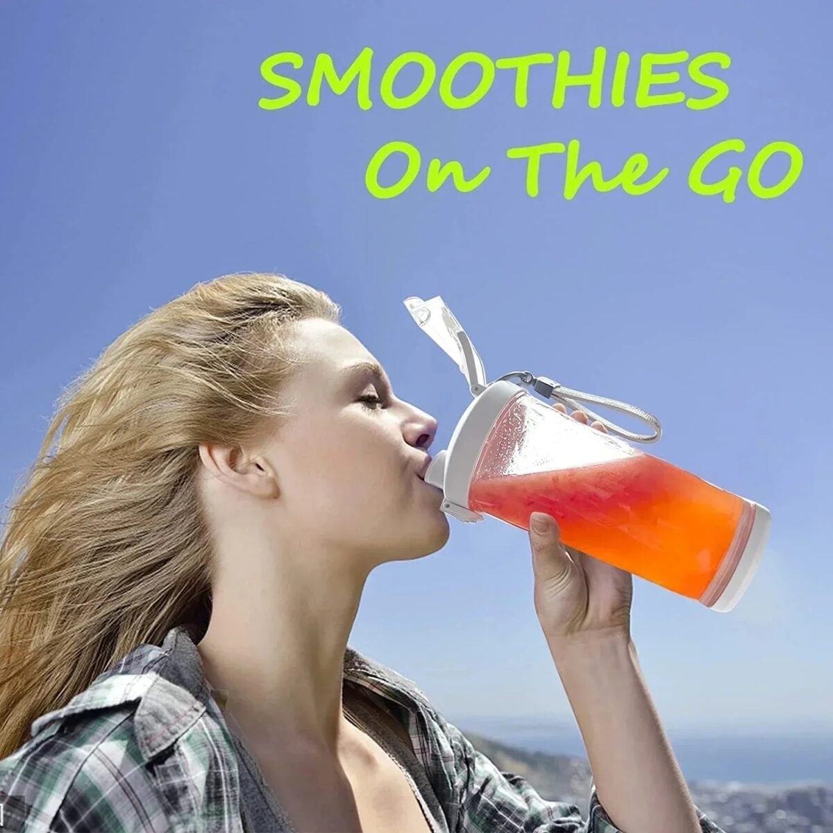 Portable Blender 600ML Electric Juicer Fruit Mixers 4000mAh USB Rechargeable Smoothie Mini Blender Personal Juicer Colorf - Image 8