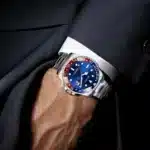 Business Stainless Steel Watch 40mm Classic Red Blue Circle Diving Series Magnifying Glass Calendar Quartz Watches montre homme - Image 5