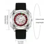 Creative Men Watch Fashion Roulette Original Quartz Movement Silicone Red Black Sports Square Rotating Night Light Watch for Men - Image 4