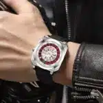 Creative Men Watch Fashion Roulette Original Quartz Movement Silicone Red Black Sports Square Rotating Night Light Watch for Men - Image 5