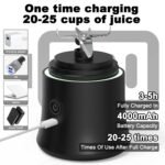 Portable Blender 600ML Electric Juicer Fruit Mixers 4000mAh USB Rechargeable Smoothie Mini Blender Personal Juicer Colorf - Image 5