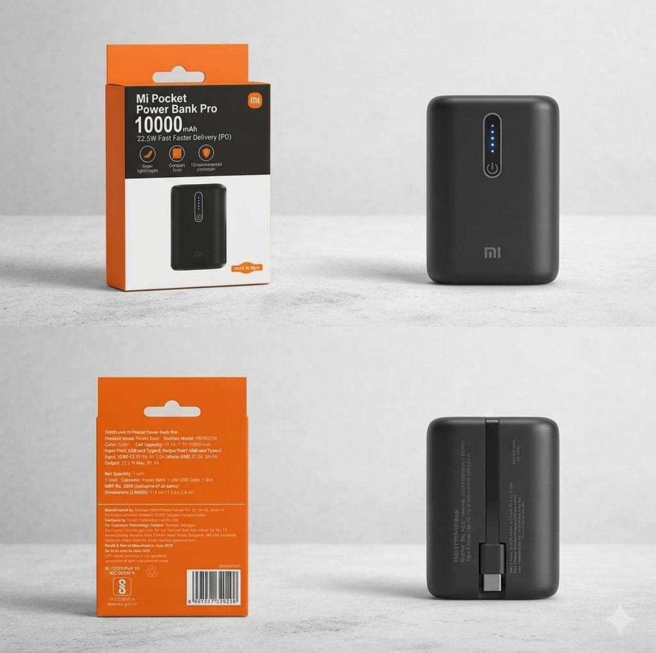 Mi 10000mAh Pocket Power Bank Portable Fast Charging Battery Pack Mi 10000mAh Pocket Power Bank Portable Fast Charging Battery Pack