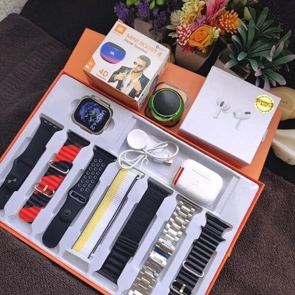 4-in-1 Smart Tech Combo – Ultra Smartwatch